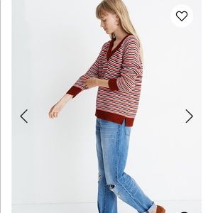 SOLD Madewell • Arden Striped V Neck Sweater